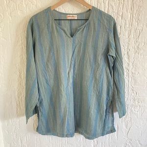 Fabindia Blue Striped Women's Top